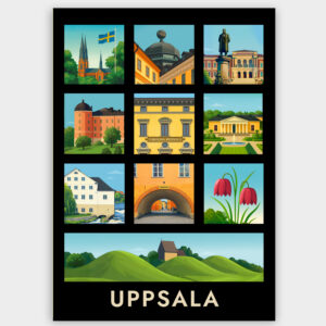 Kollage Uppsala vykort A5